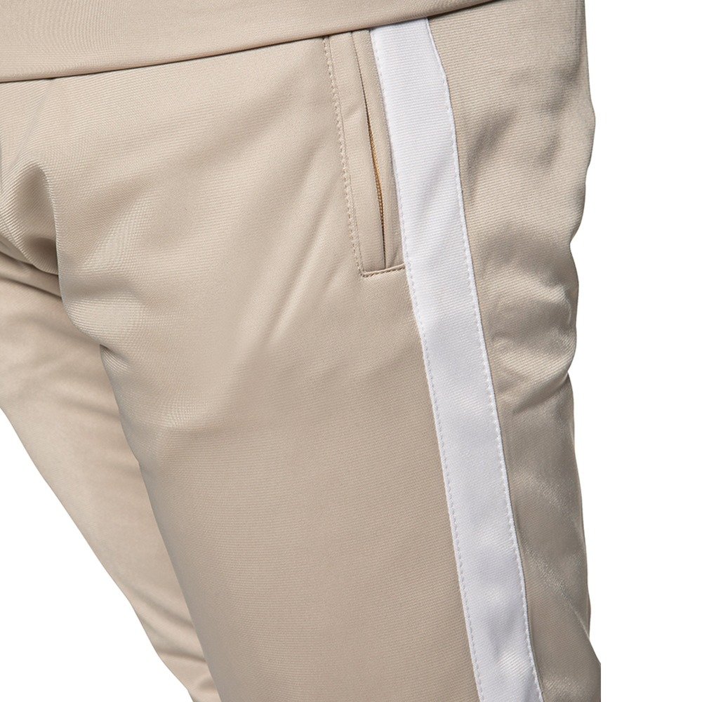 Custom Tan Color Good Quality White Stripes Polyester Sportswear Tracksuits Clothing Hoodie Tracksuit