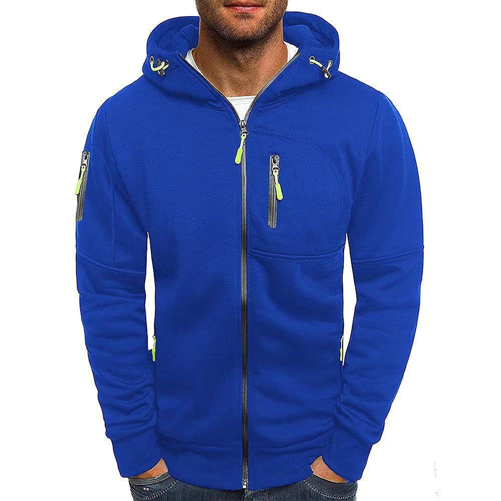 Custom LOGO Polyester Fabric Men's Jackets Coats Casual Zipper Sweatshirts Male Tracksuit Jacket Mens Full Zip Up Hoodie