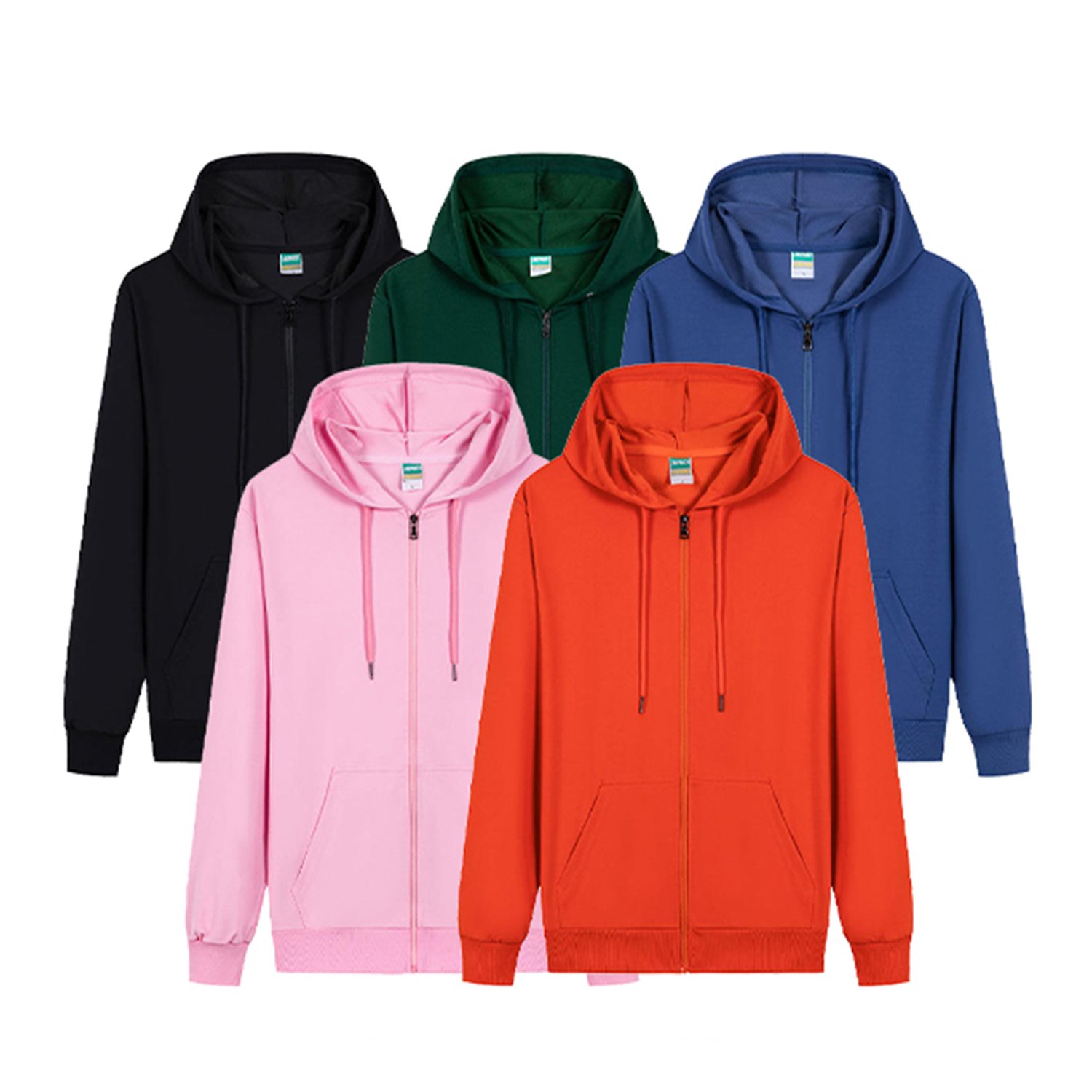 Unisex Hoodies French Terry Sweatshirts Full Zip up Men's Hoodies Manufacturer Thin Pullover Sweater Knitted Fabric Hooded