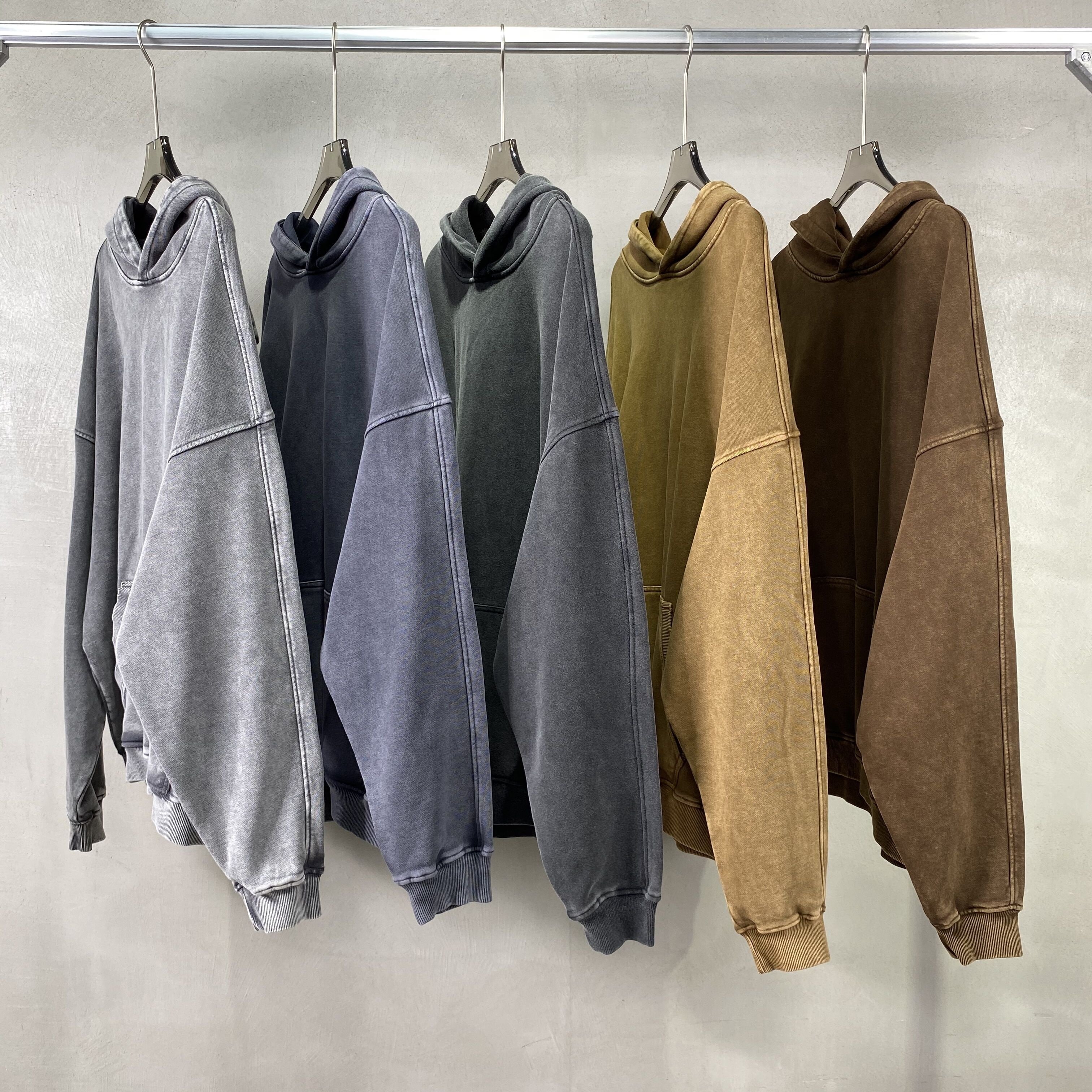 Manufacturer Custom Print 500 gsm Heavyweight Hoodie With Vintage Washed Hoodie Mens Distressed Hoodies & Sweatshirts Oversized