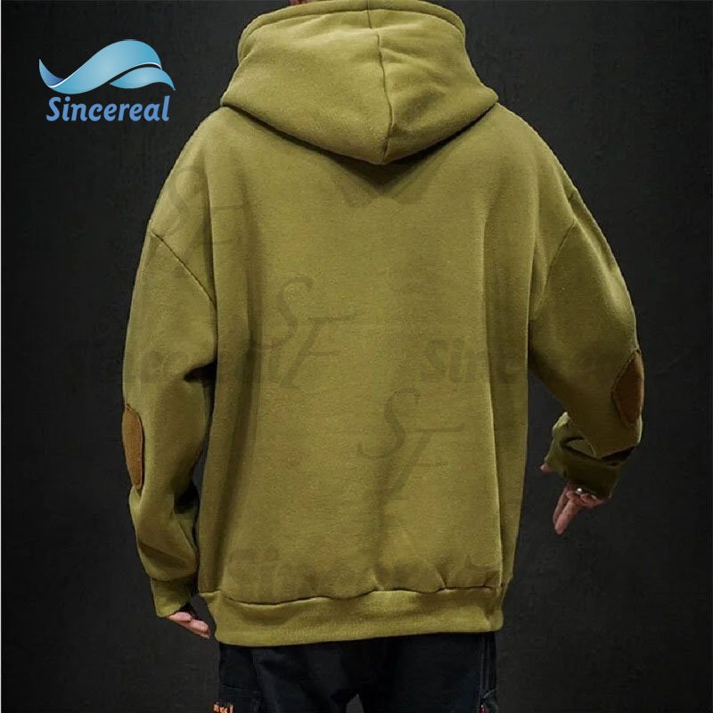 OEM Fashion Colorblock Letter Print Hoodie Men Autumn And Winter Sleeve Patch Plus Size Thick Hoodie Harajuku Men Clothing