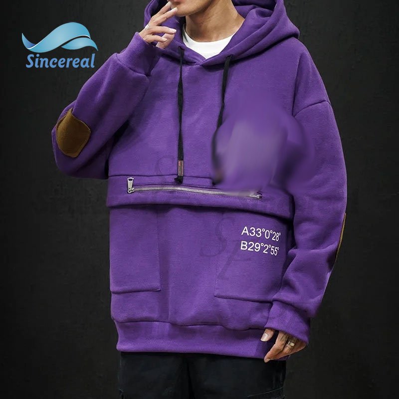 OEM Fashion Colorblock Letter Print Hoodie Men Autumn And Winter Sleeve Patch Plus Size Thick Hoodie Harajuku Men Clothing