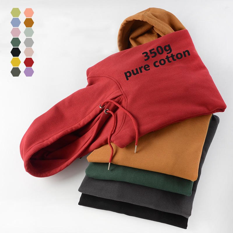 High Quality Custom Logo snap button Blank Hoodie 100% Cotton Heavyweight Oversize No String Drop Shoulder Pullover Men's Hoodie