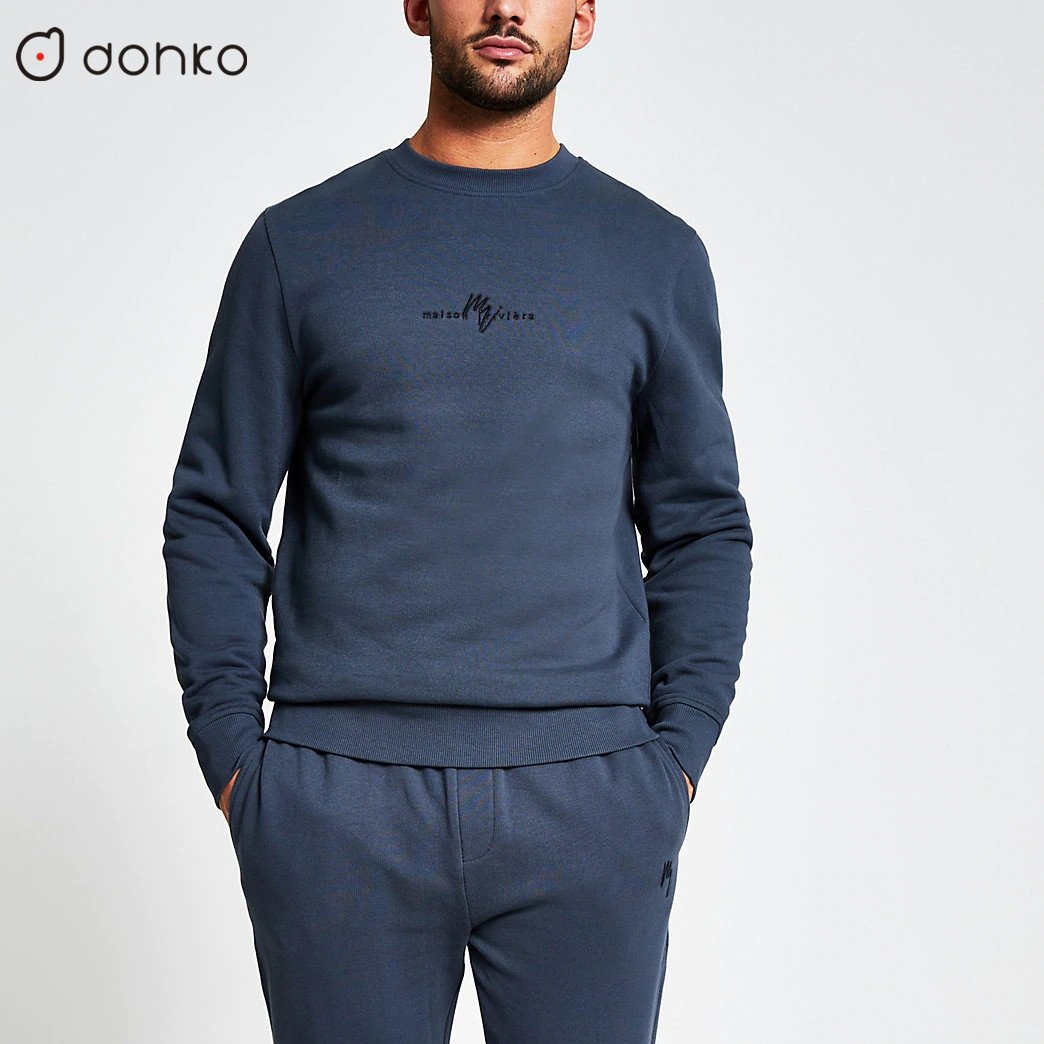 Custom Logo Men's Short Set Breathable Cotton Tracksuit with Hoodie and Sweatpants Print Pattern for Summer and Winter