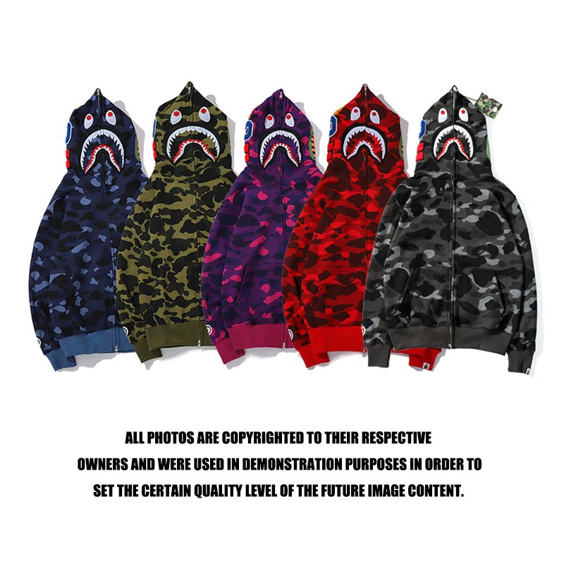 Top Quality Unisex full zip up bapees shark hoodie Camouflage Cotton Custom Logo Sweatshirt Supplier men's bapees hoodies
