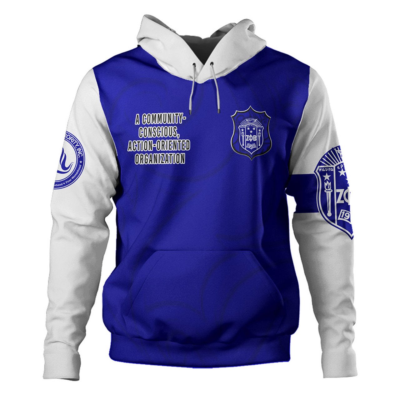 Sublimation Heat Transfer Full Print Zeta Phi Beta Mens Hoodie Sweatshirt Custom Printed Men's Pullover