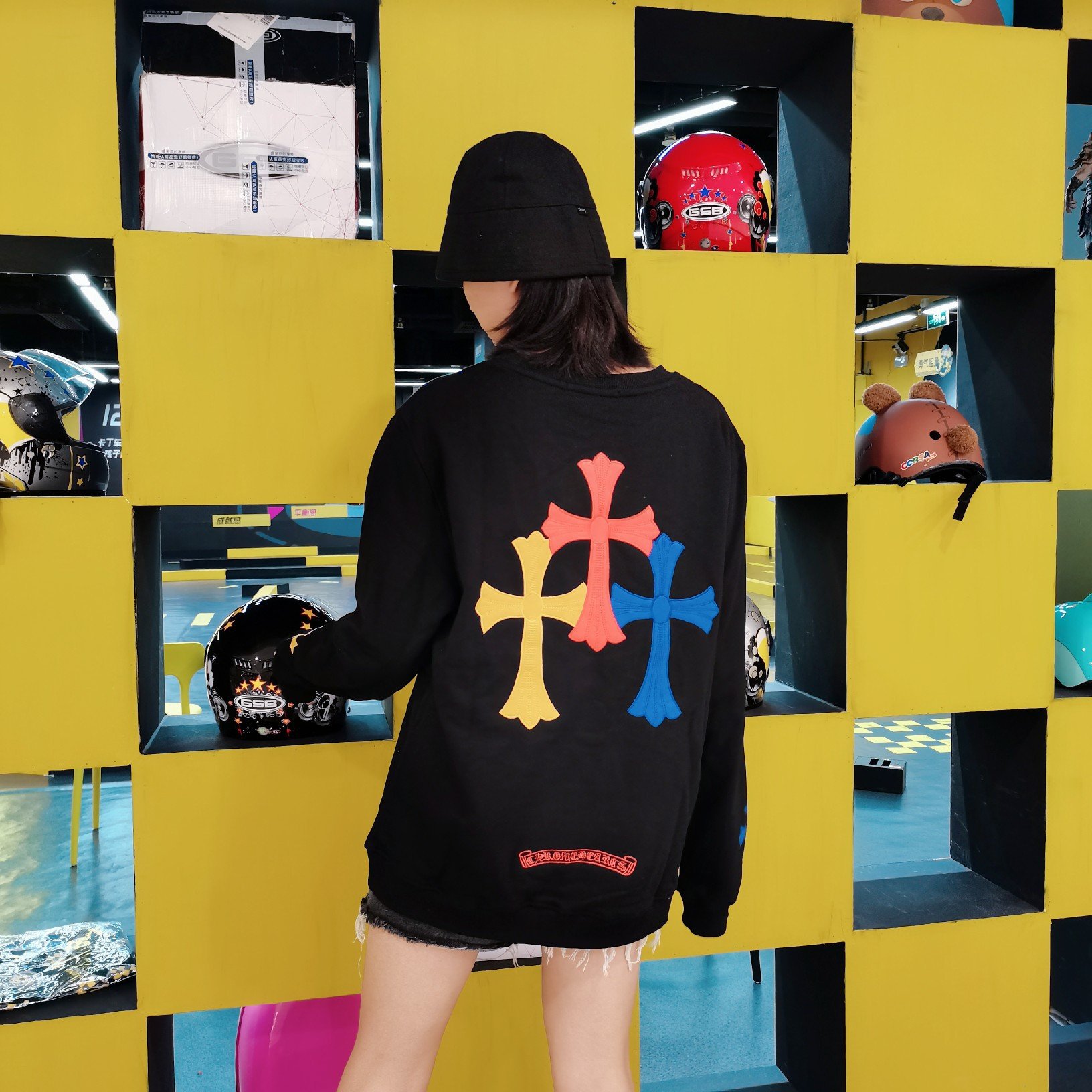 Wholesale Classic Hearts Chrome unisex cotton high quality hip hop men's streetwear pullover
