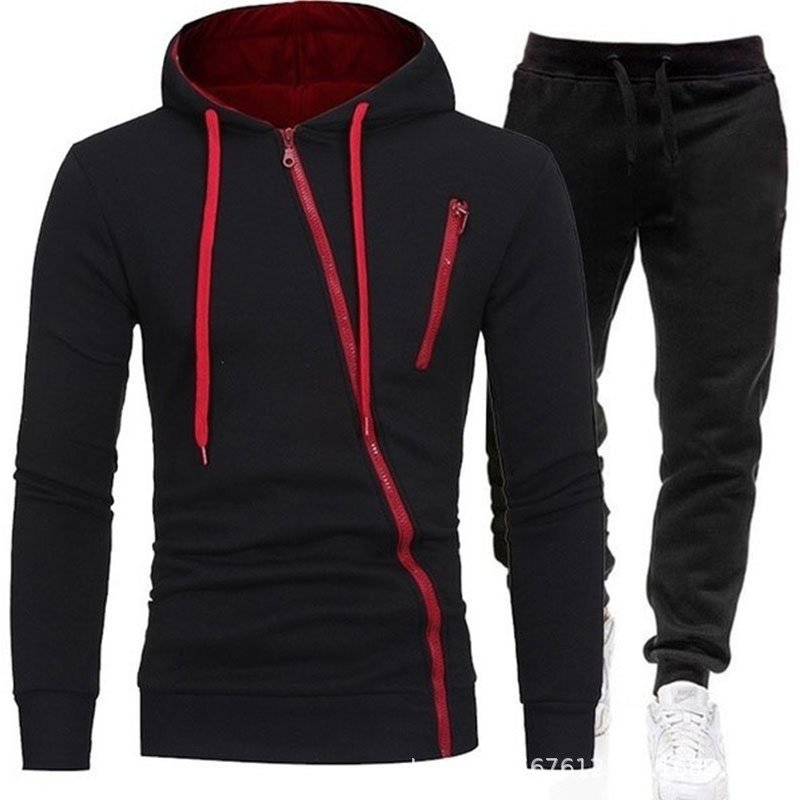 Zipper Hoodies and Sport Pants Suit Daily and Sportswear Adults for Men Men Clothing Sets Casual Sweatsuit Spring and Autumn