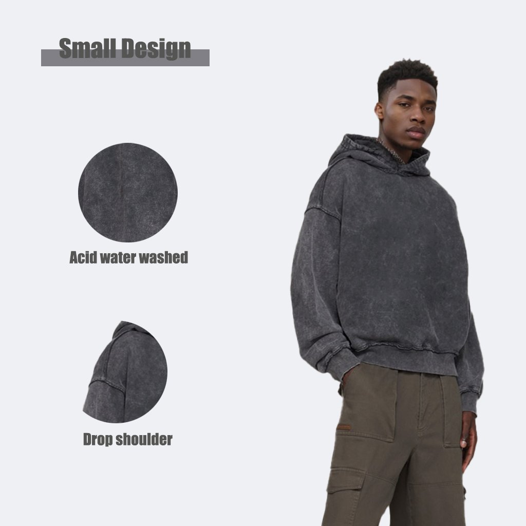 custom men's hoodie blank oversized distressed hoodie manufacturers acid wash 100%cotton puff print heavyweight hoodies for men
