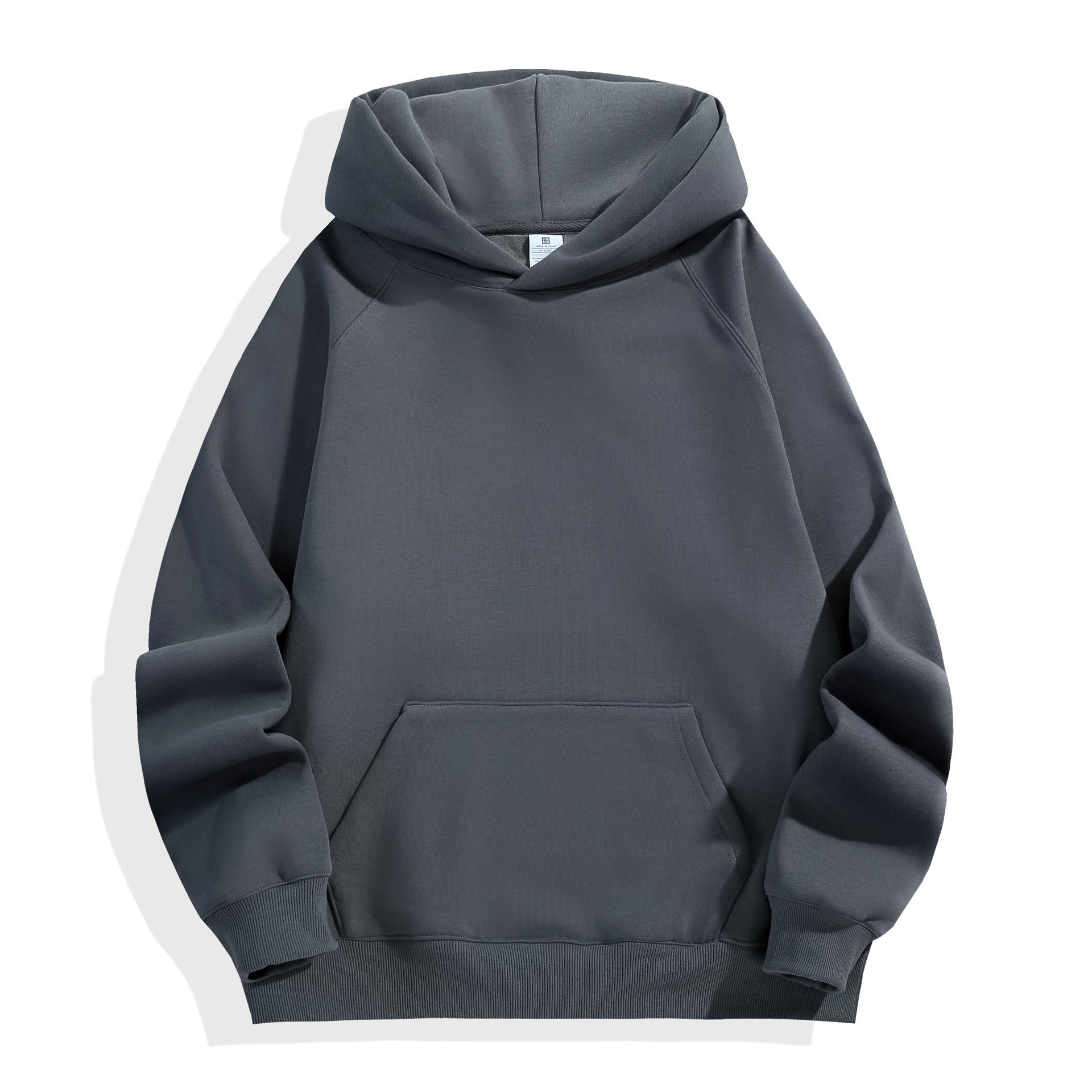 600g 100% cotton super size heavy weight men's screen printed hoodie black cordless hoodie