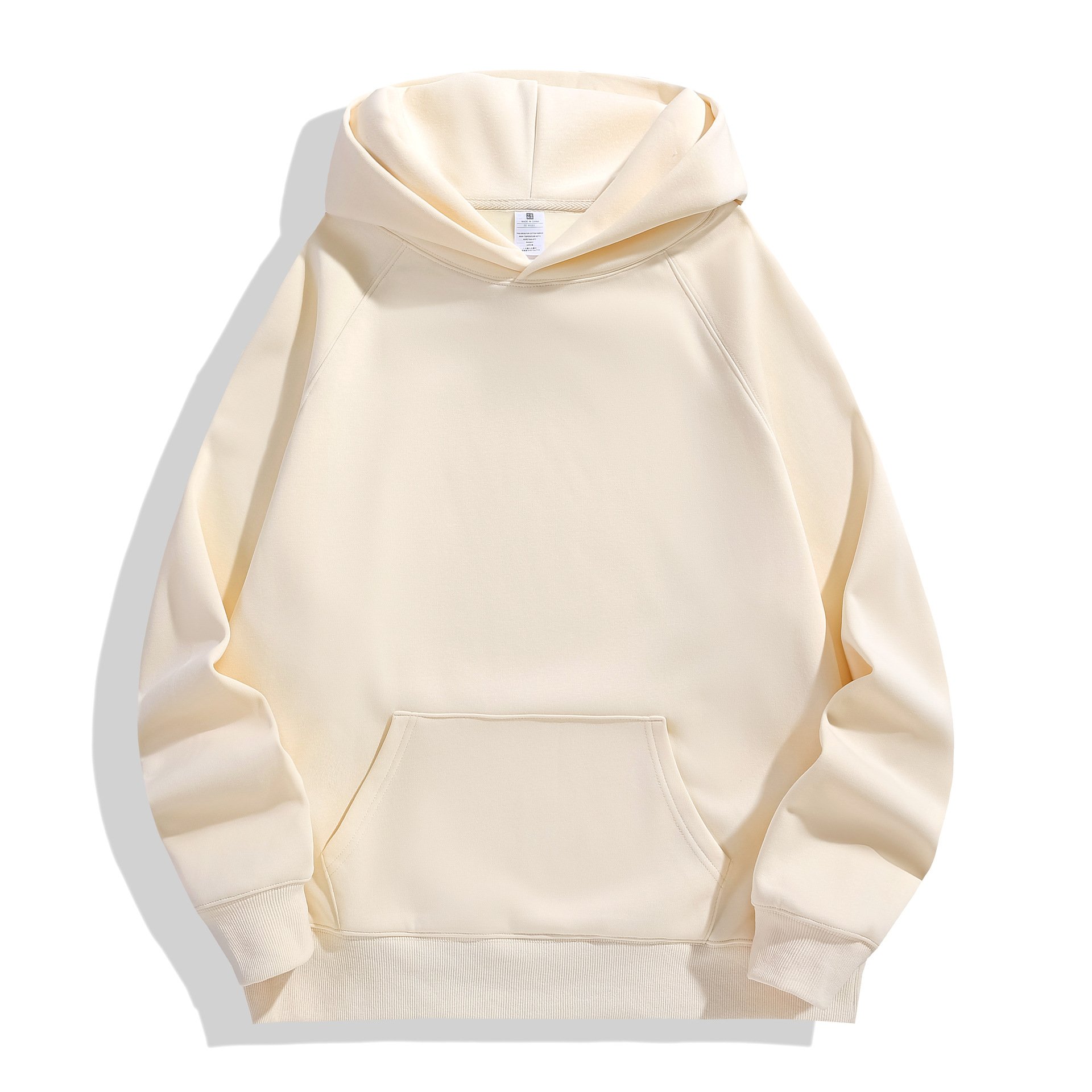 600g 100% cotton super size heavy weight men's screen printed hoodie black cordless hoodie