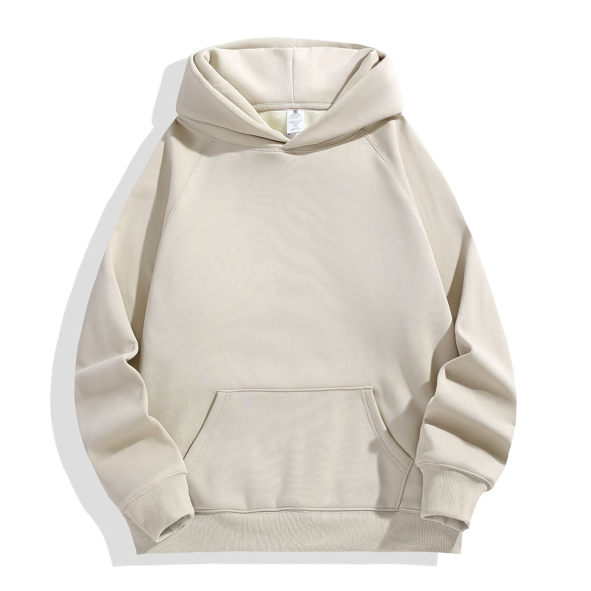 600g 100% cotton super size heavy weight men's screen printed hoodie black cordless hoodie
