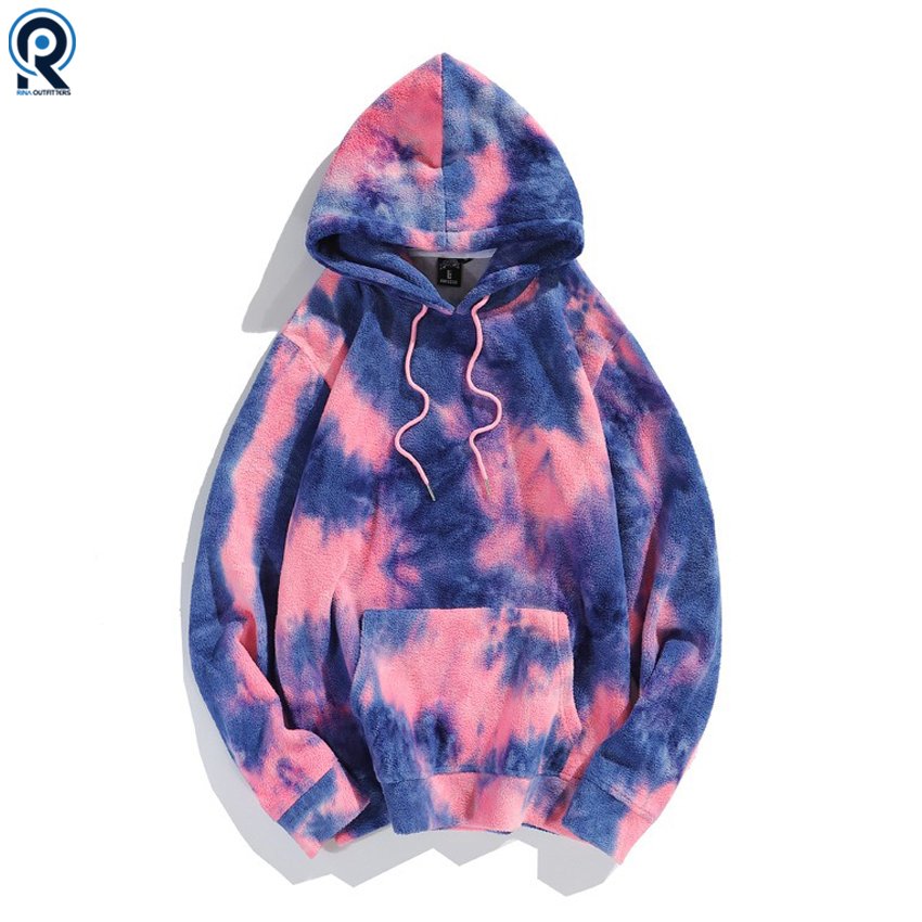 Eco-Friendly Hip Hop Pullover Distressed Designer Gym Sport Vintage Fleece Cotton Tie Dye Plus Size Men's Hoodies
