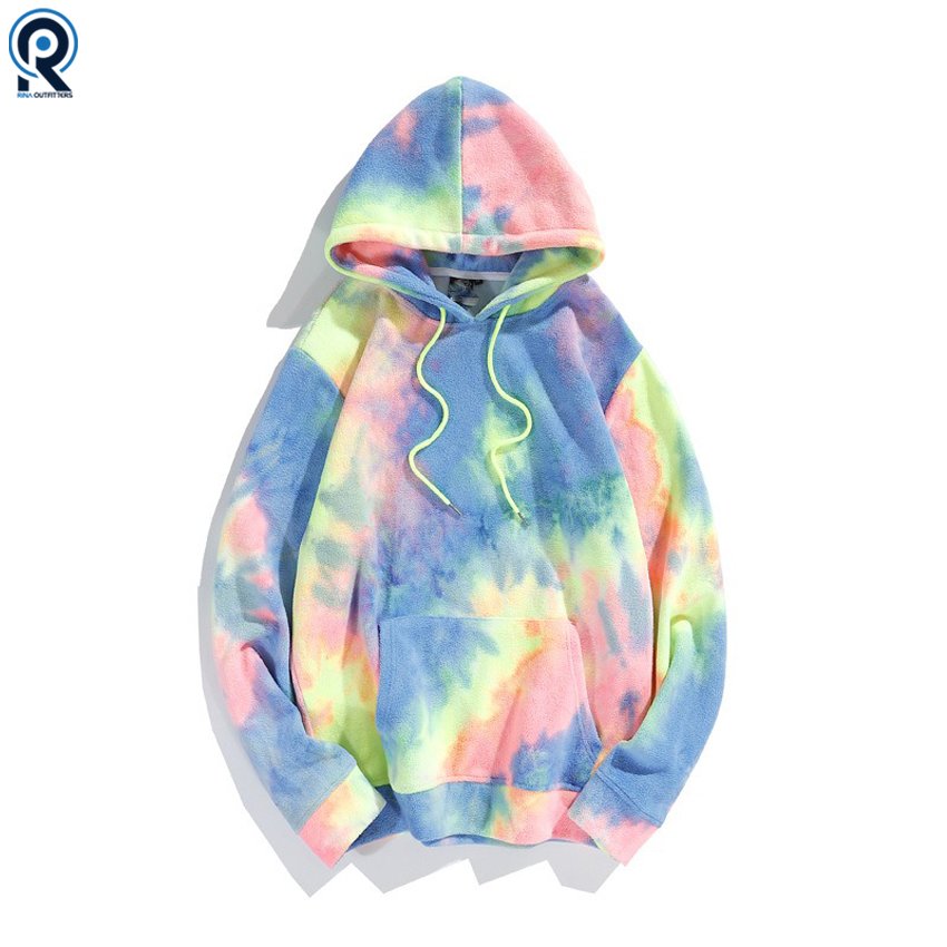 Eco-Friendly Hip Hop Pullover Distressed Designer Gym Sport Vintage Fleece Cotton Tie Dye Plus Size Men's Hoodies