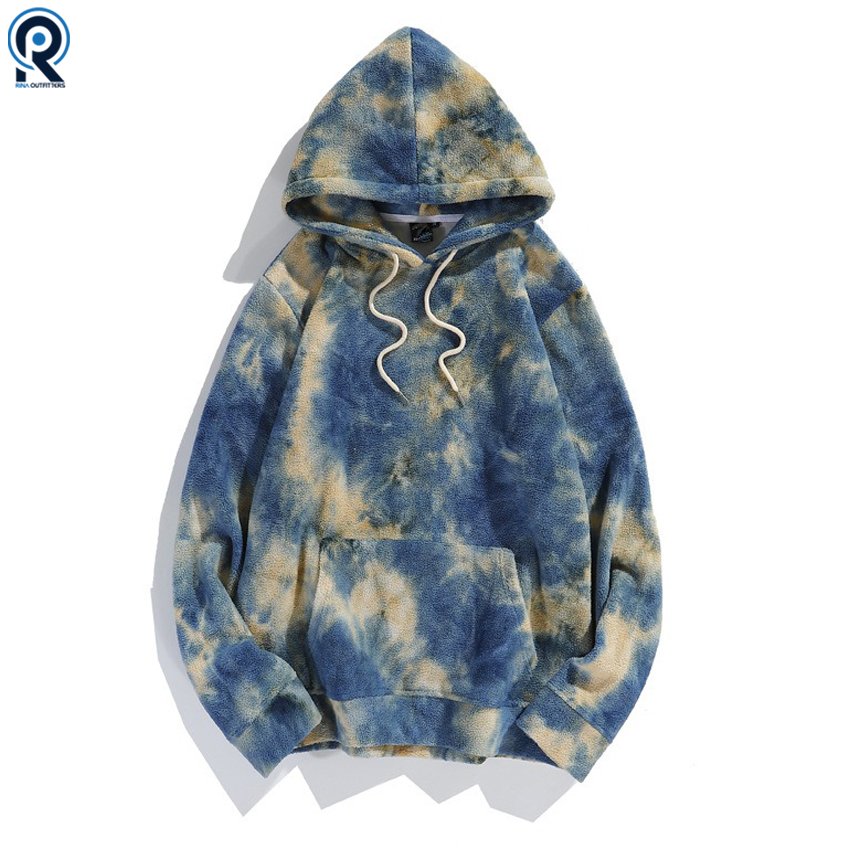 Eco-Friendly Hip Hop Pullover Distressed Designer Gym Sport Vintage Fleece Cotton Tie Dye Plus Size Men's Hoodies