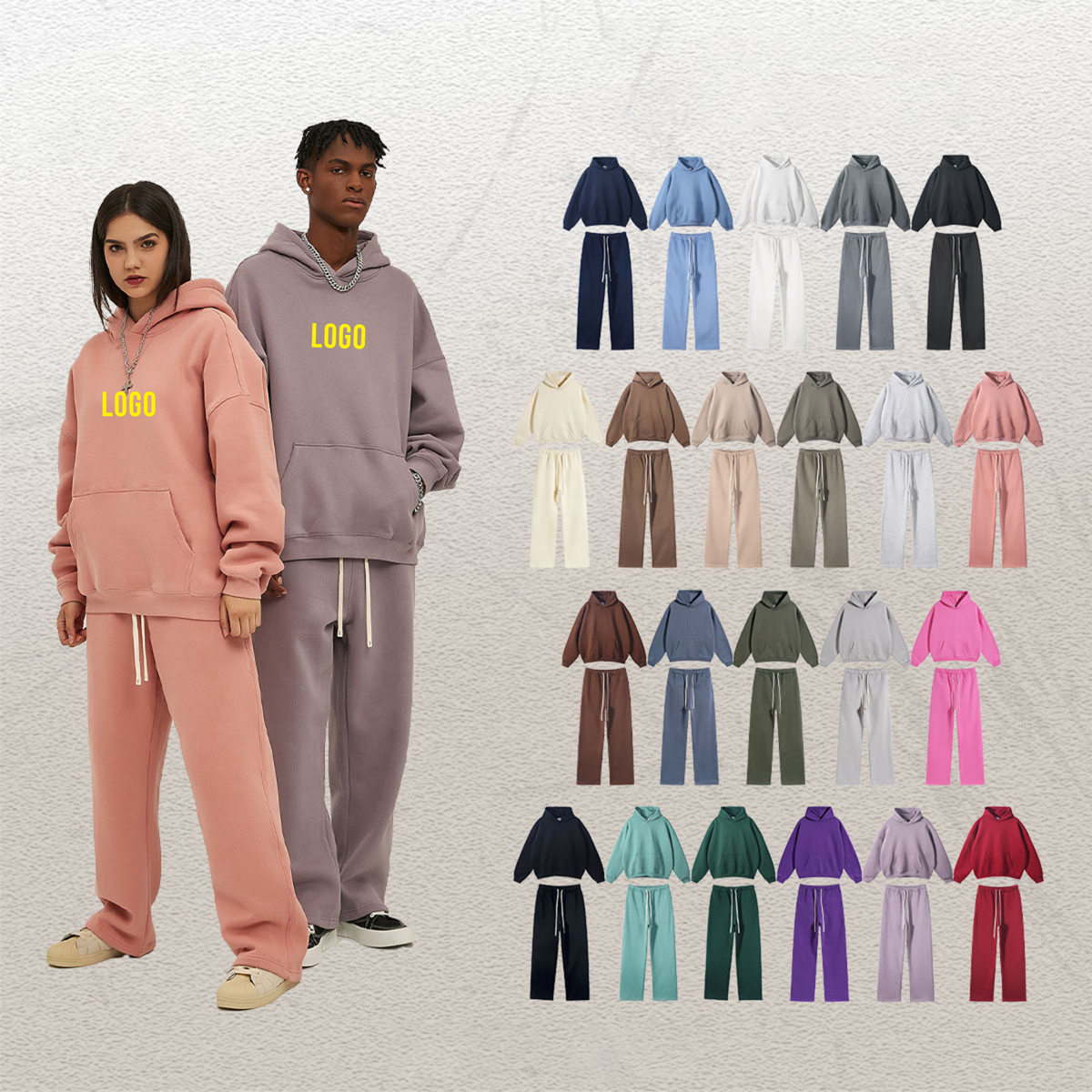 Customized Luxury Hoodie Streetwear 400gsm 100% Cotton Oversized Hoodie casual Blank men's hoodies