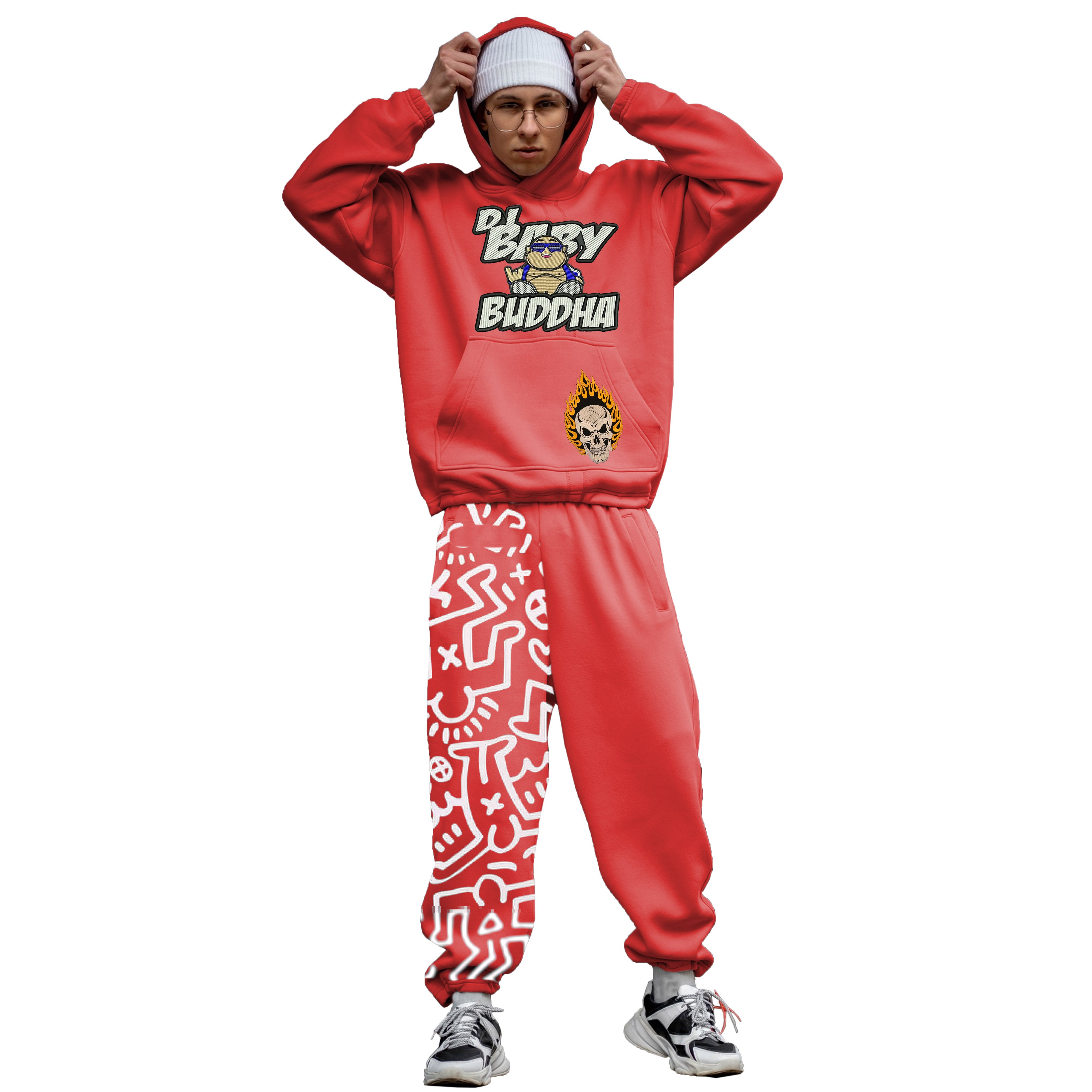 Fashionable Custom Jogger Suit Male Printed Cotton Heavy Boys Sports Sweatsuit Set Custom Fleece Tracksuits Sets For Men