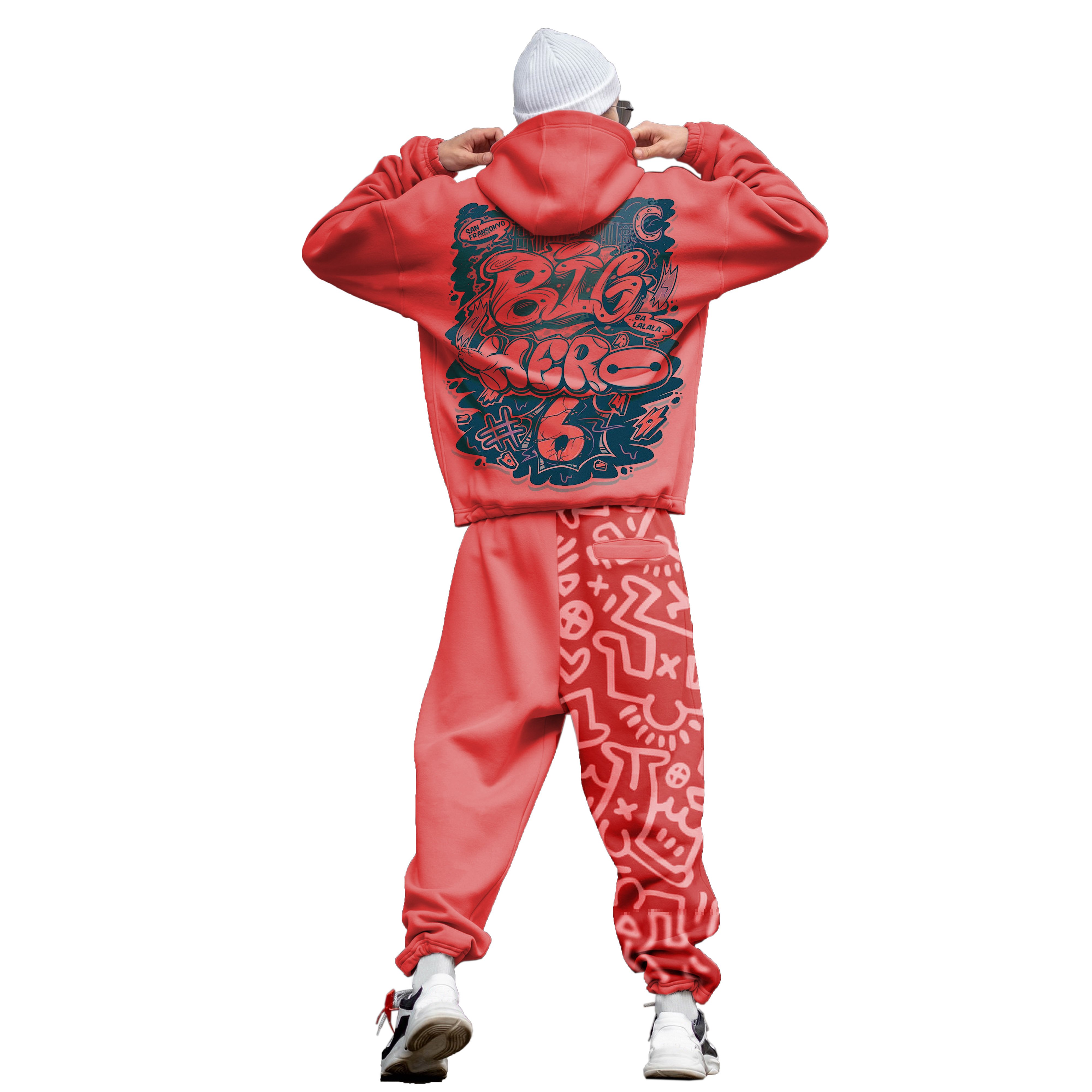 Fashionable Custom Jogger Suit Male Printed Cotton Heavy Boys Sports Sweatsuit Set Custom Fleece Tracksuits Sets For Men