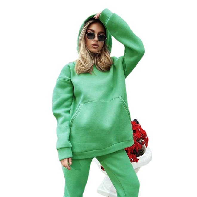 Custom 2024 Autumn Solid Women Clothing Plus Size Hoodies For Women Thermal Women Clothing Sets
