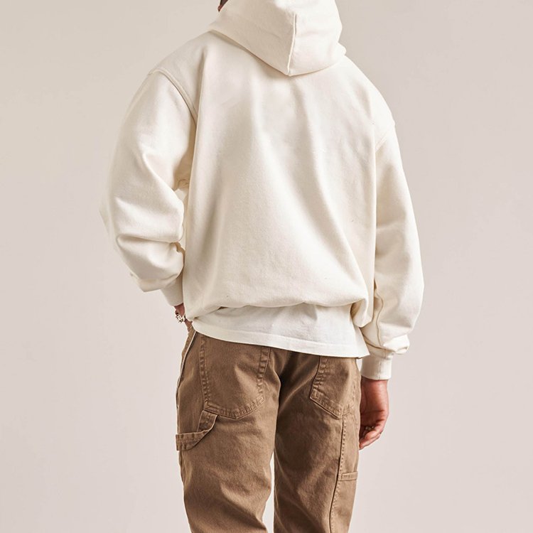 New Arrival White Plain Cotton Hoodies Cheap Wholesale Over Sized Fit Heavy Hoodies Unisex High Quality Anti-Shrink