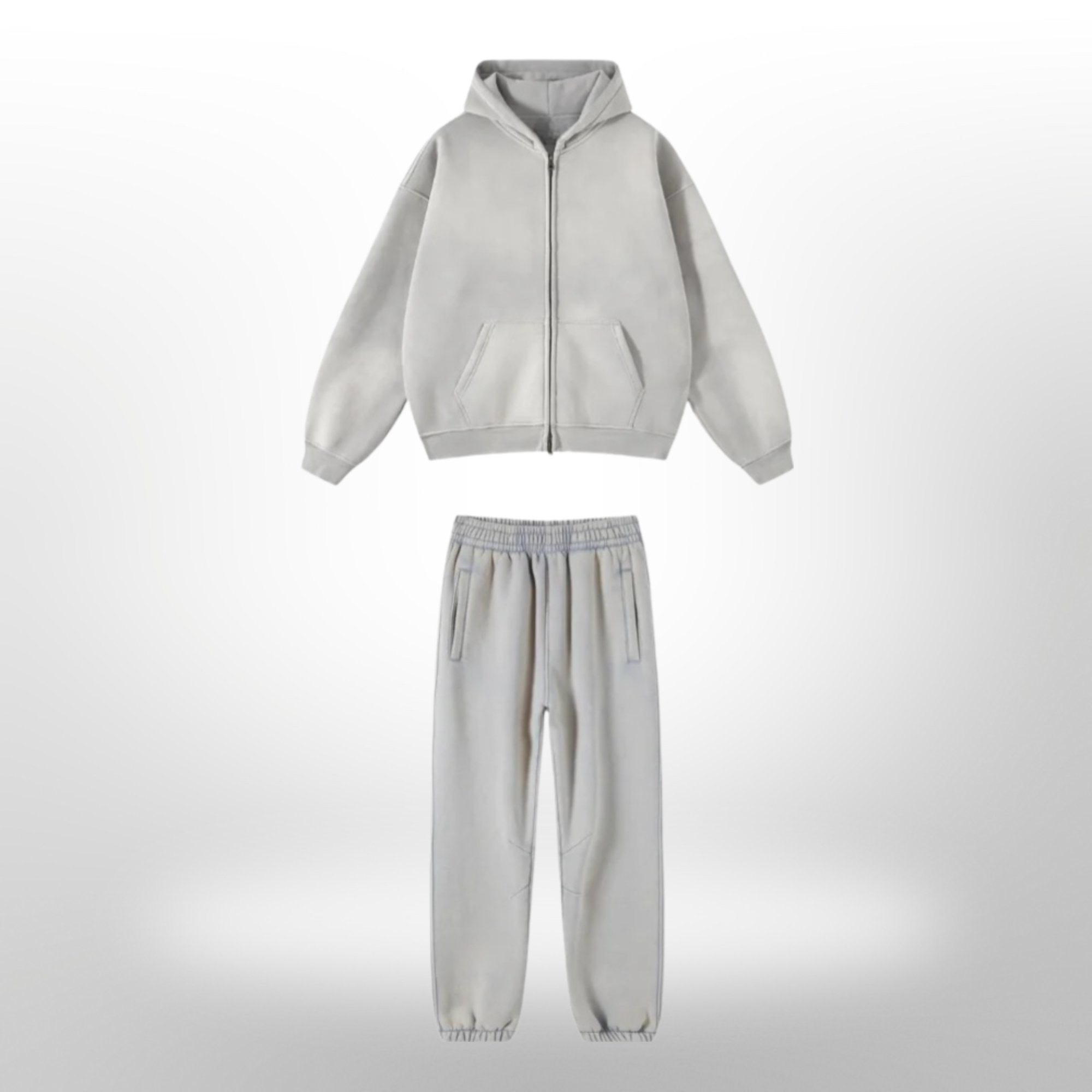 Men's Hooded Sweatsuit Customized Acid Washed Tracksuit 100% Cotton Stone Wash Vintage Hoodie and Sweatpants Unisex Jogger Set