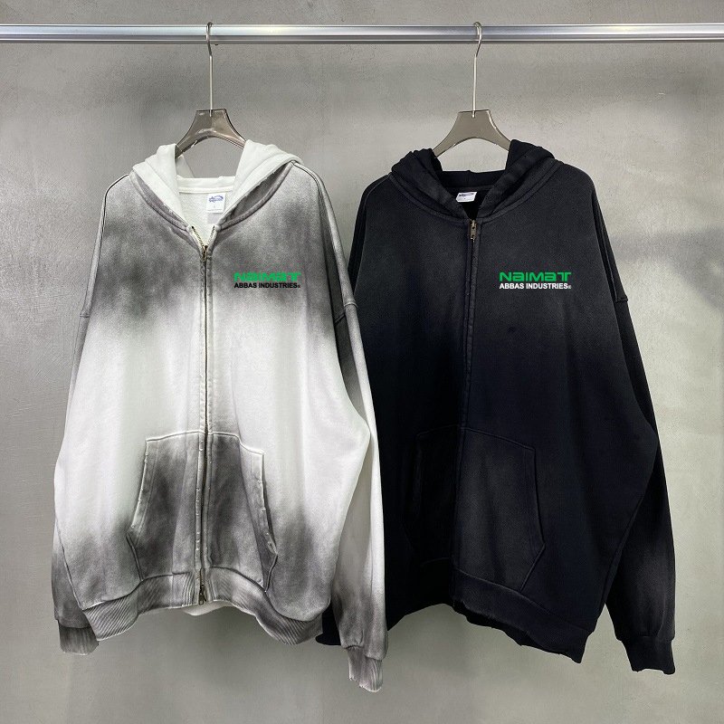 100% Cotton Men's Zip-Up Hoodie Custom Boxy Double Zip Oversized Zipper Streetwear Heavyweight Double Zip Ups Hoodie