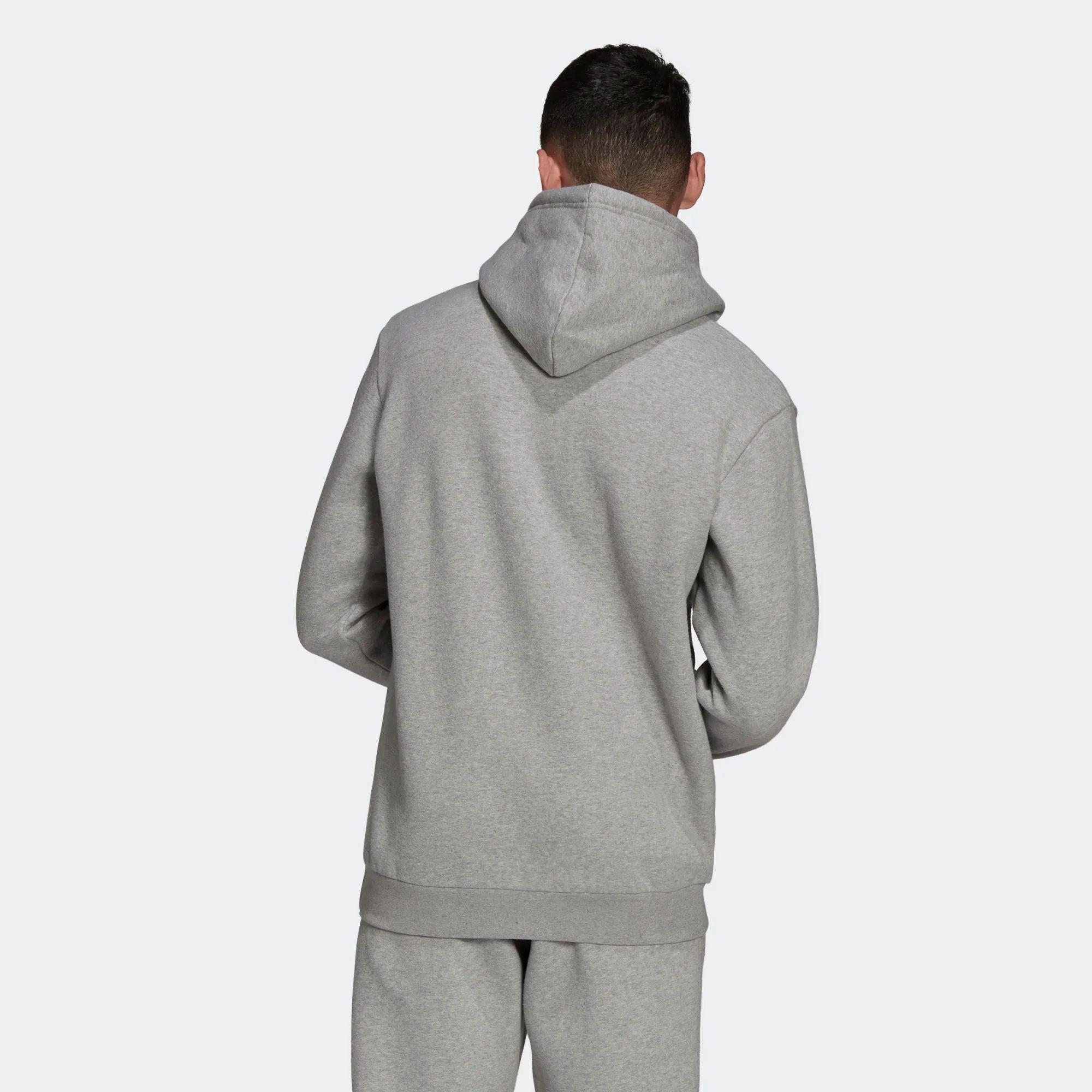 Regular Fit Heavyweight 70% Cotton 30% Recycled Polyester Fleece Essentials Trefoil Medium Heather Grey Men Pullover Hoodie