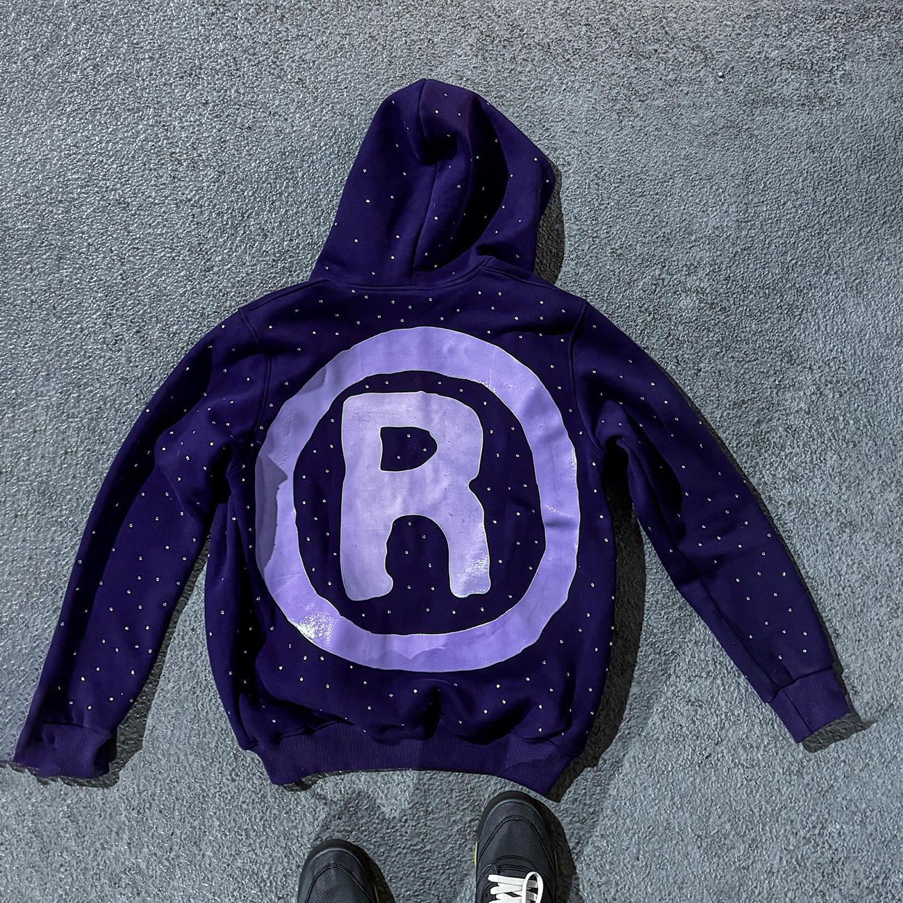 Custom French Terry 100% Cotton Zipper Distressed Embroidery Applique Zip Up Rhinestone Men's Hoodies
