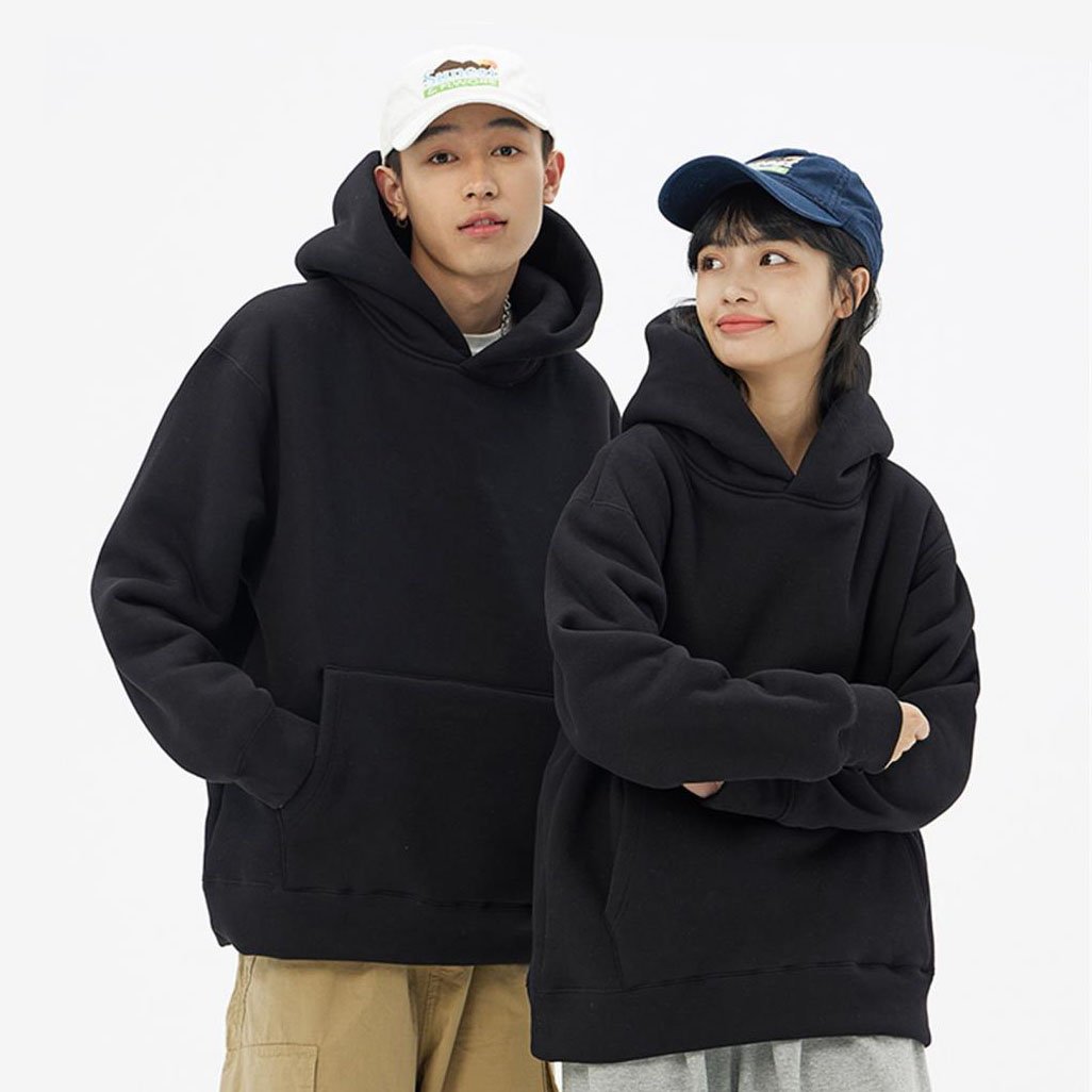 Custom High Quality Heavyweight drop shoulder Men's Hoodie Oversized Blank Pullover Cotton Fleece Plain No String Unisex Hoodies