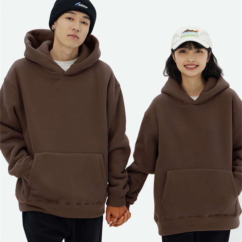 Custom High Quality Heavyweight drop shoulder Men's Hoodie Oversized Blank Pullover Cotton Fleece Plain No String Unisex Hoodies