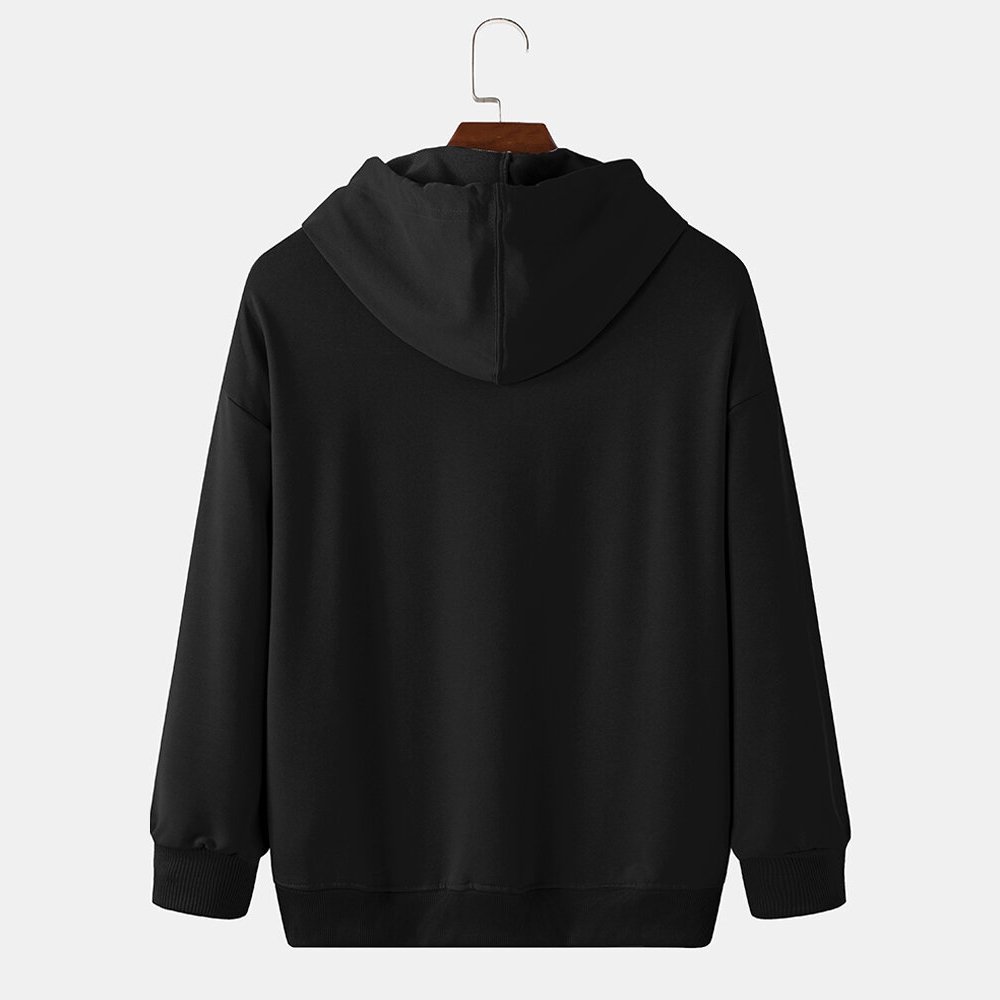 Blank hooded plus size men's pullover thermal hoodie Cotton polyester heavyweight wholesale men's hoodies