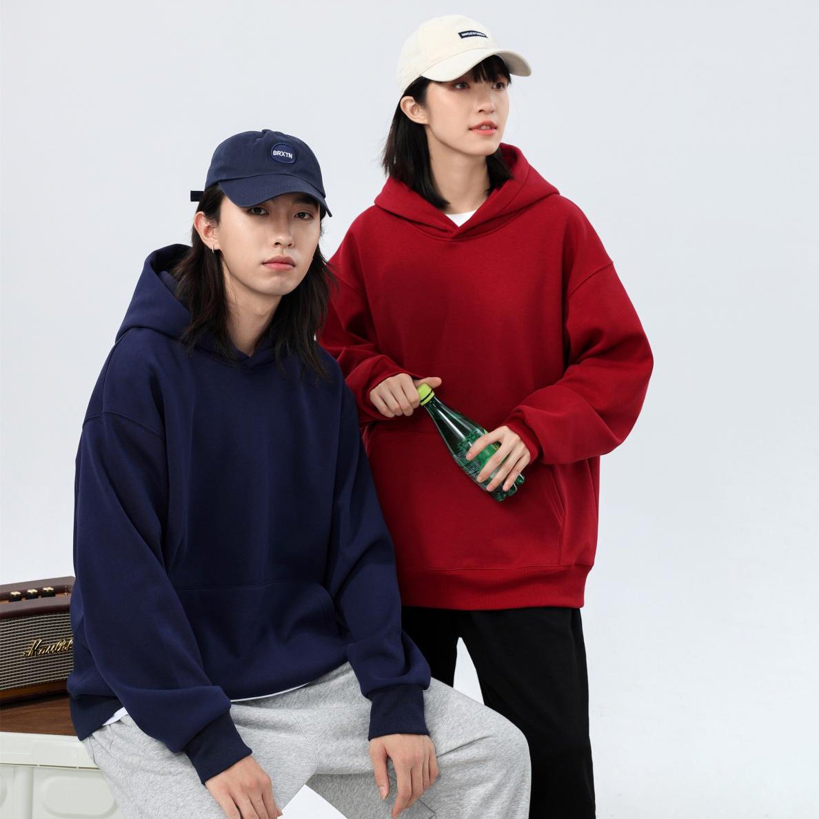 Custom High Quality Heavyweight Hoodies Fleece 500gsm Polyester Cotton Men Oversized Pullover Long Sleeve Hoodie Sweatshirts