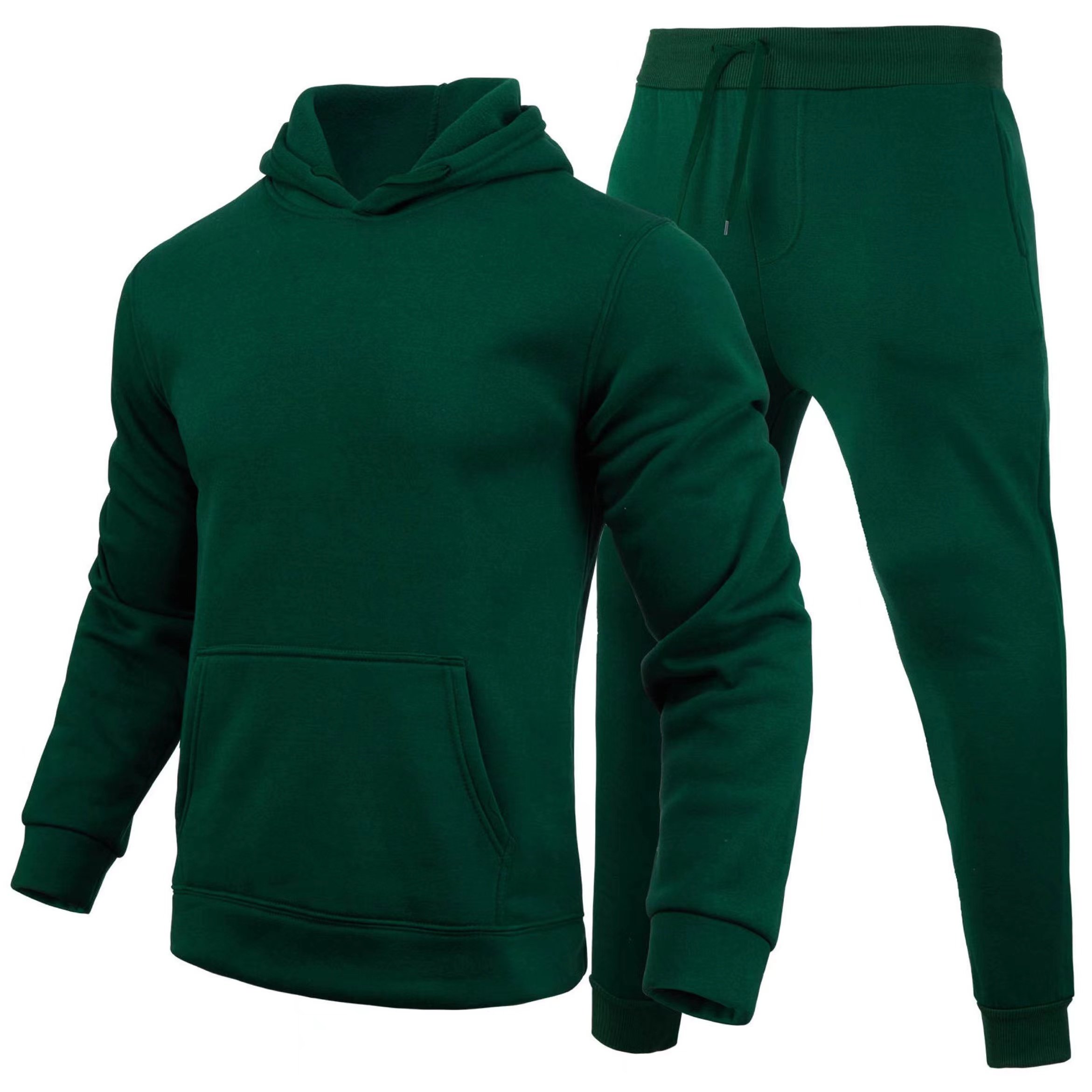 custom unisex two piece crew neck sweatsuit set tracksuit plain men's hoodies set