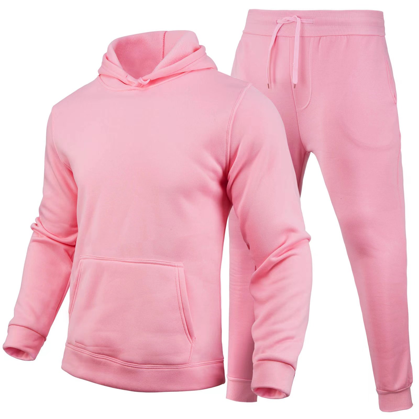 custom unisex two piece crew neck sweatsuit set tracksuit plain men's hoodies set