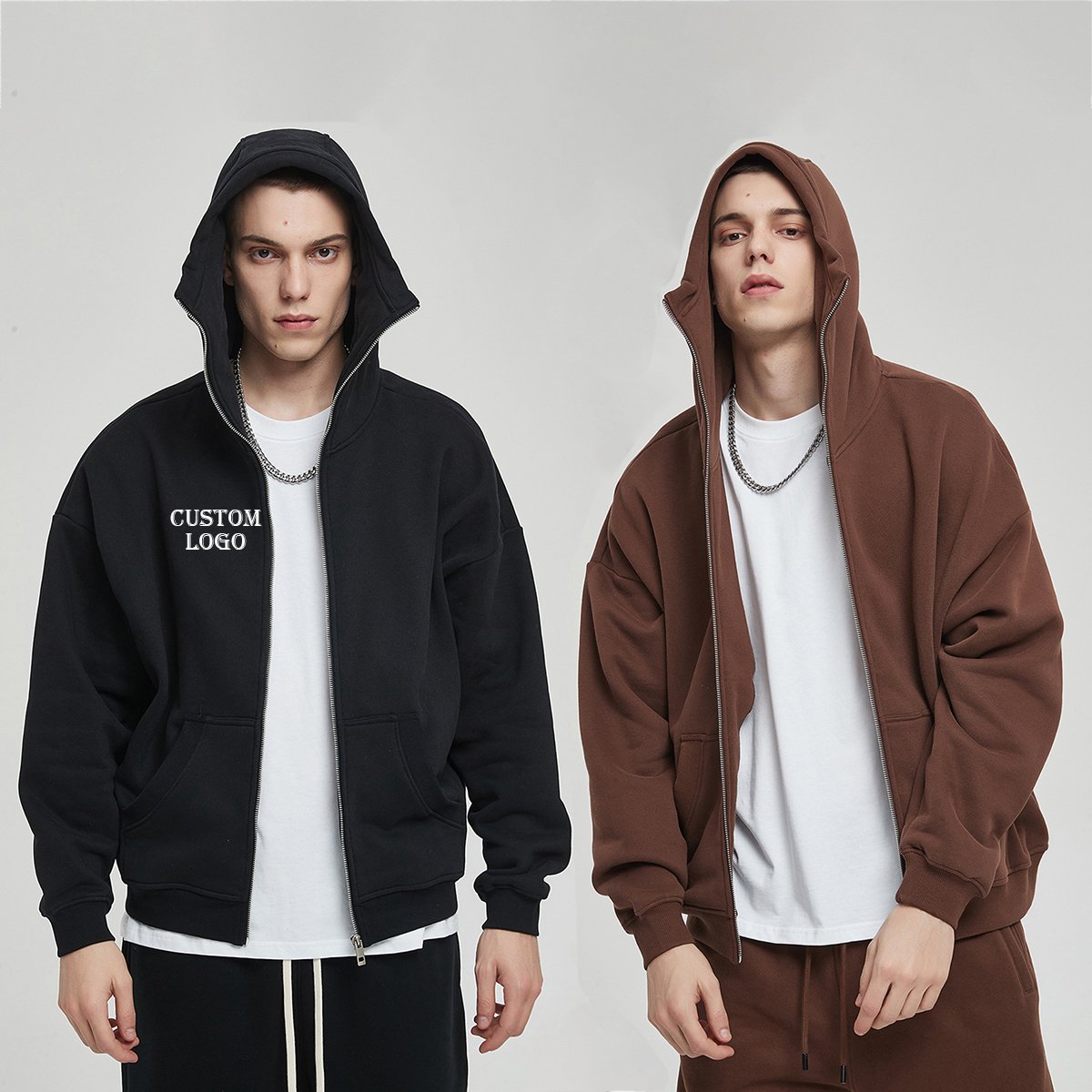 New Streetwear Masked Dark 350 GSM 100% Cotton Hoodie Fashion Men's Hoodies Zipper Hoodie For Men