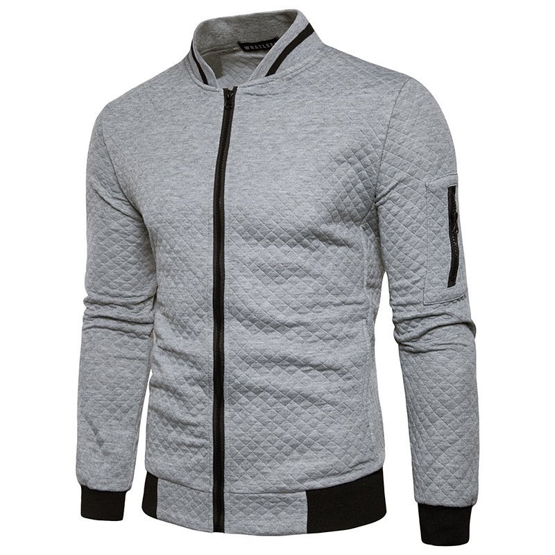 New men's zipper stand collar hoodie casual cardigan jacket manufacturer dropshipping
