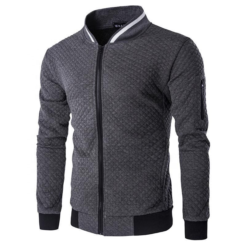 New men's zipper stand collar hoodie casual cardigan jacket manufacturer dropshipping