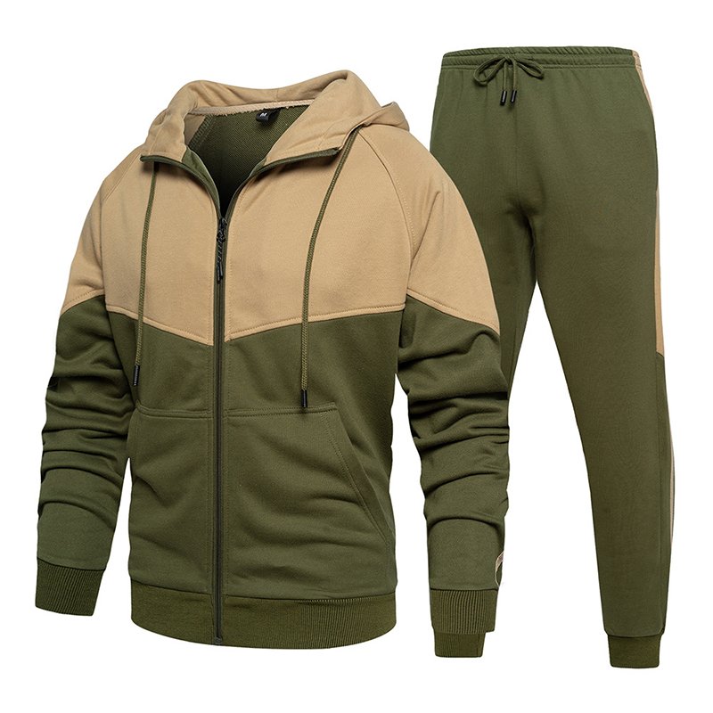 Wholesale Supplier Long Sleeve Sportswear Custom Logo Men Tracksuit Zipper Jogging Hoodies Pants Suit Men's Workout Sets