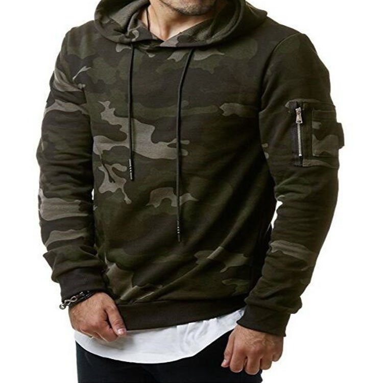 GINWEN Hot Selling Men's highweight camouflage pullover drawstrings Hoodie Sweatshirts