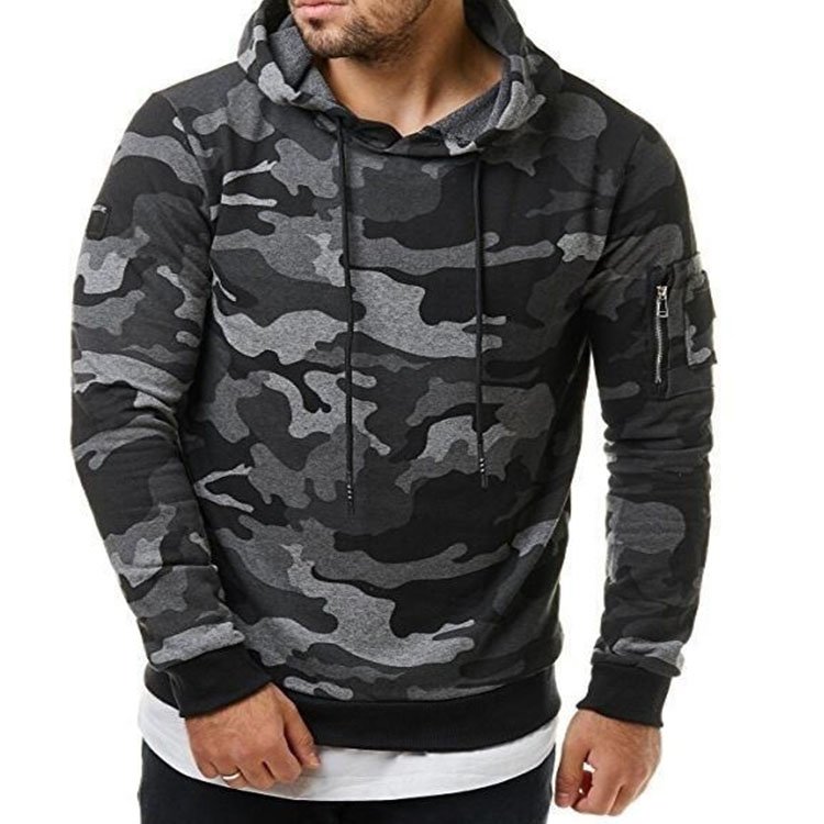 GINWEN Hot Selling Men's highweight camouflage pullover drawstrings Hoodie Sweatshirts