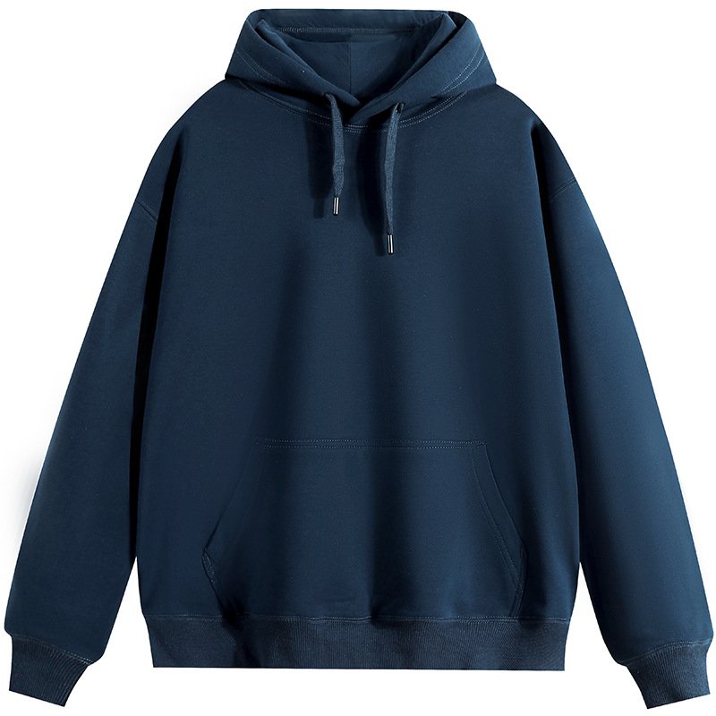 Custom Logo Cotton Men's Hoodie Low MOQ 500G Heavyweight Silver Fox Fleece Lined Plus Size 3D Printed Hoodie with Embossed Logo