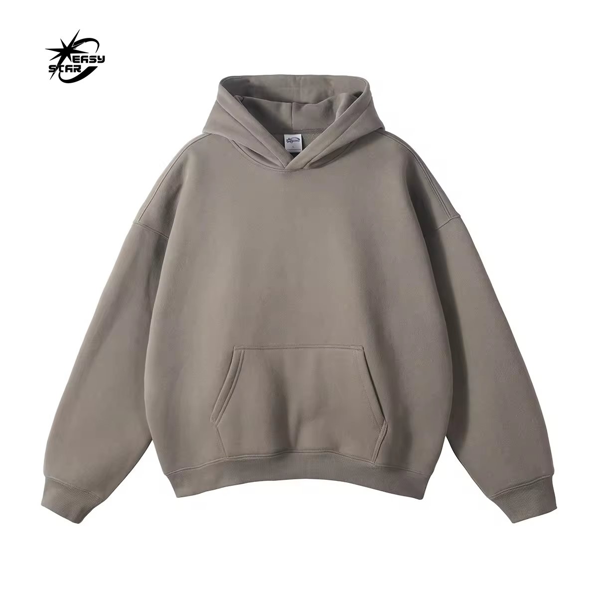 Wholesale High quality oversized drop shoulder hoodie stringless heavy weight cotton stringless men's hoodie