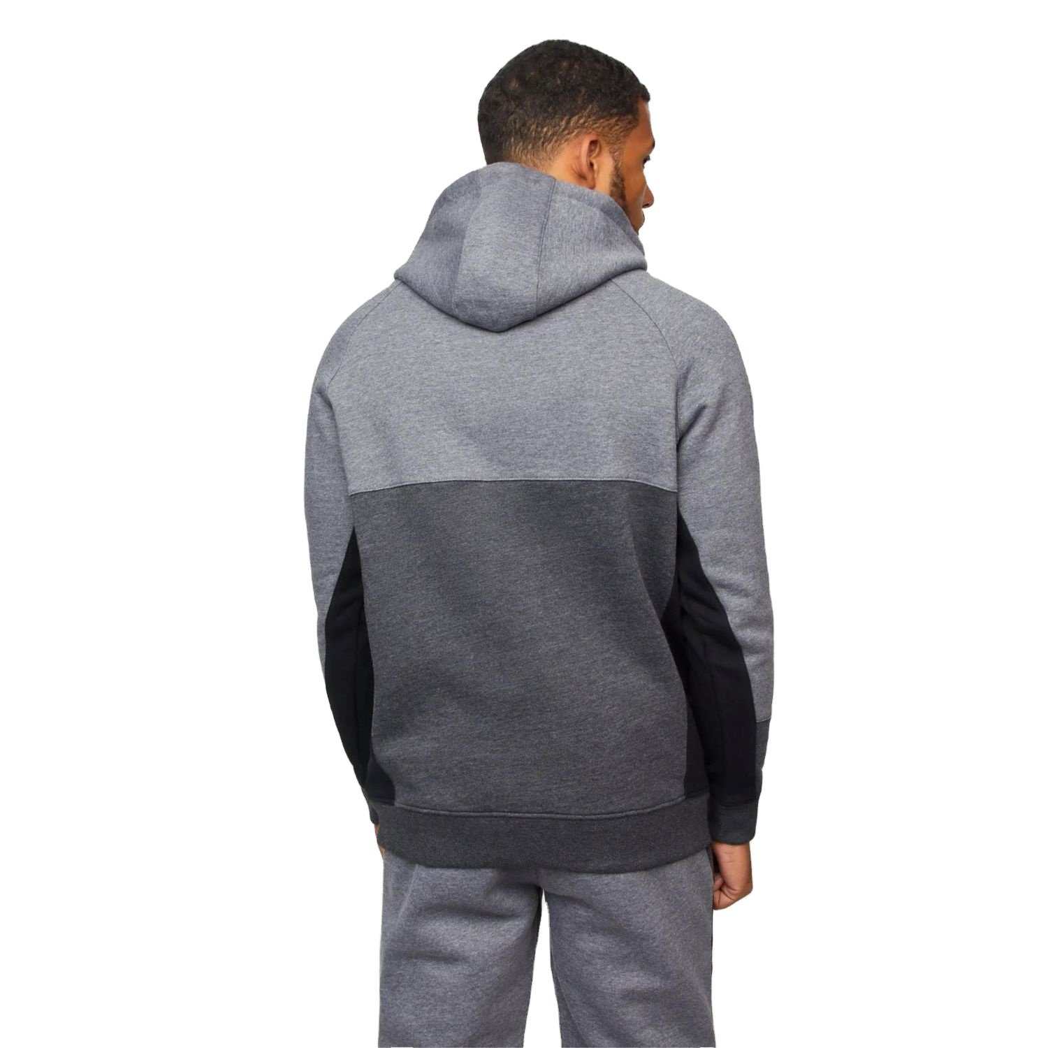 Men's Cotton Track Suit Solid Color Hooded Pullover Sweater and Sweatpants Set Fitness Sportswear for Adults Model Dried