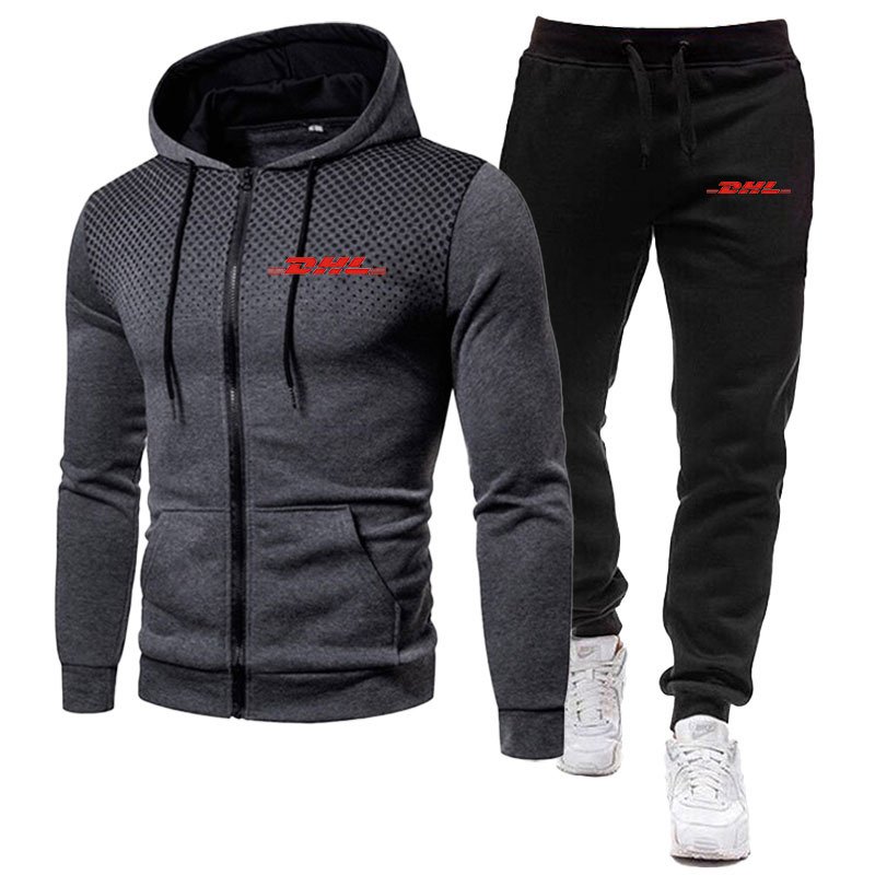Fashion fleece Men's hoodies & sweatshirt Suit sports Wear Tracksuits Autumn Winter Men Two Pieces Sets Hooded Outfits