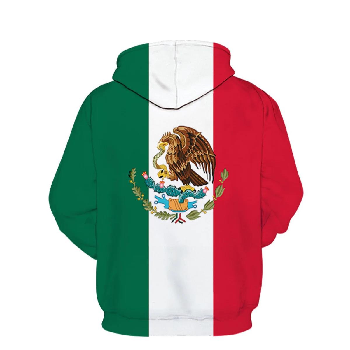 Wholesale Custom Mexico Custom Flag Men's Hoodies Sweatshirts Luxury Fashion Casual Long Sleeve Hoodies Hip-Hop Loose Pockets