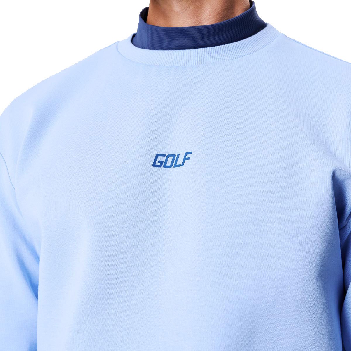 Custom Men's Hoodie Crewneck Sweatshirts High Quality Autumn Plain Stretchy Golf Blue 80% Cotton Sweatshirt