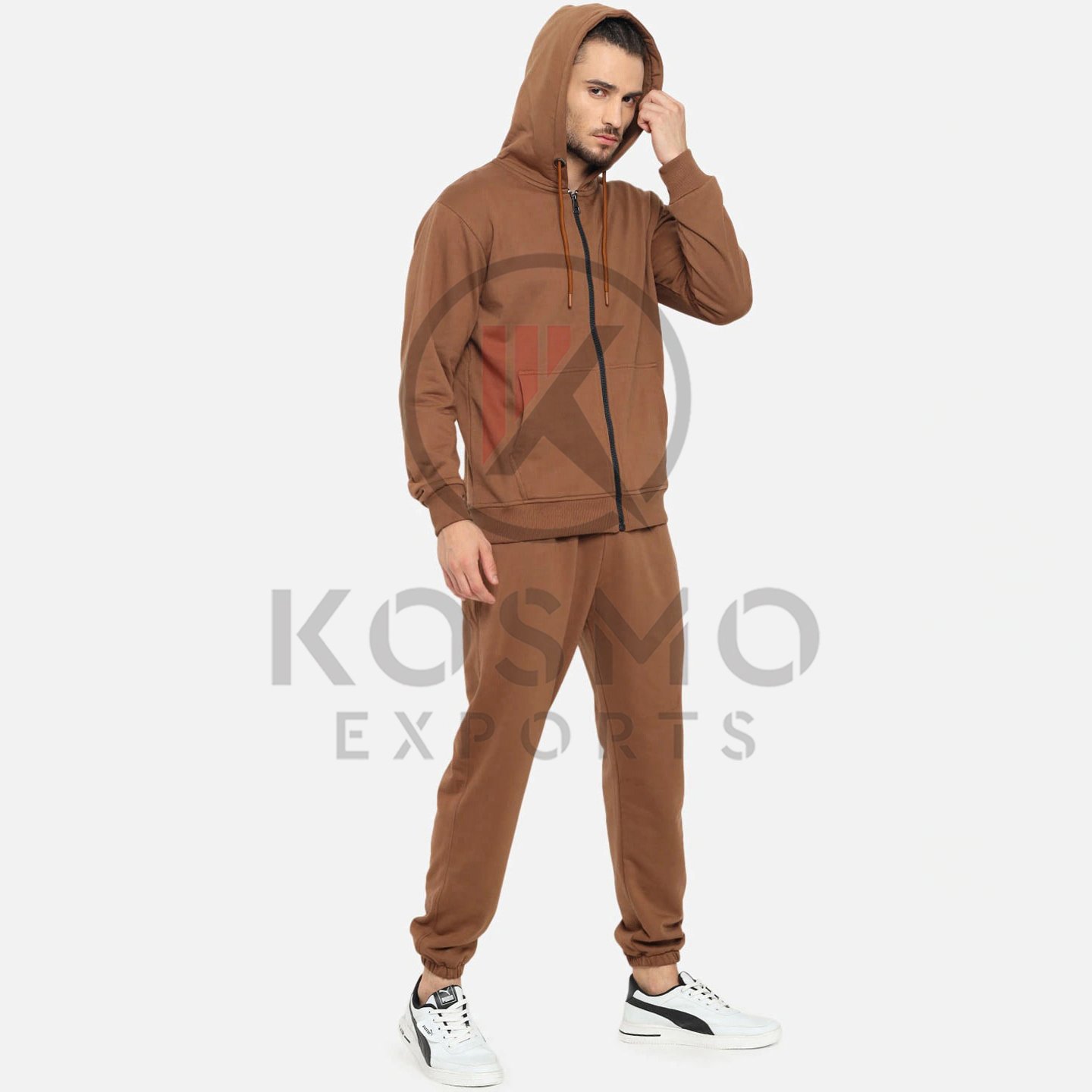 Custom Logo Mens Tracksuit Wholesale Zip Up Sportswear Hoodies Jogging Suits 2 Piece Tracksuits Set