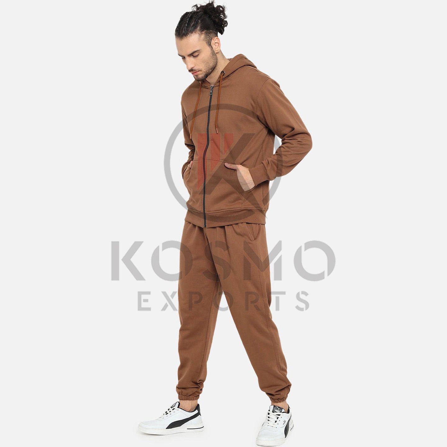 Custom Logo Mens Tracksuit Wholesale Zip Up Sportswear Hoodies Jogging Suits 2 Piece Tracksuits Set