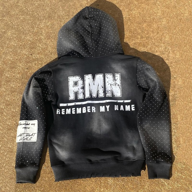 online wholesale sun faded distressed embroidery zipper streetwear acid wash 500gsm men zip up heavyweight rhinestone hoodie