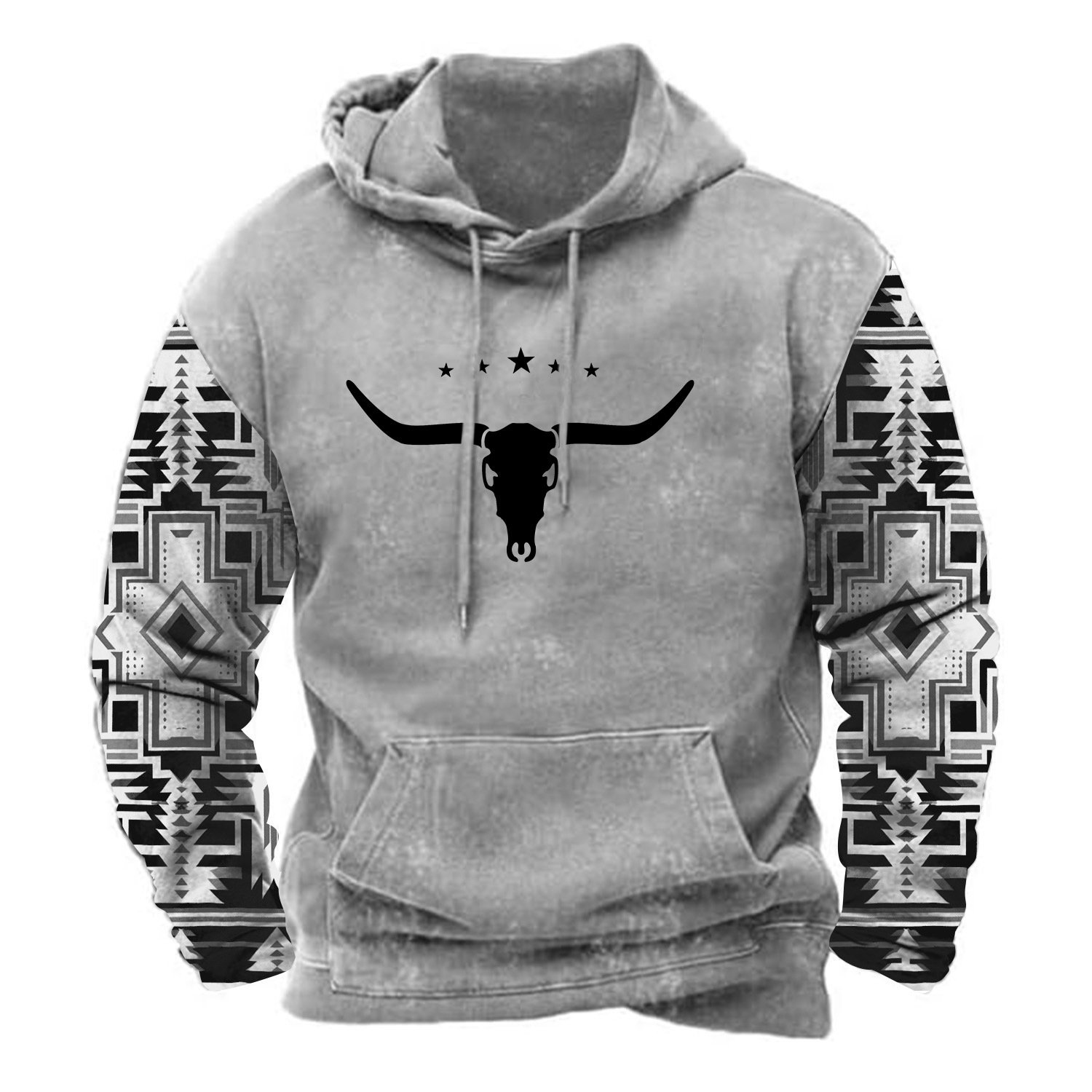 Factory Popular Oversized Pullover Hoodie for Men Custom Hoodies Animal Color Block Graphic Printed Fleece Sweatshirt MOQ 2pcs